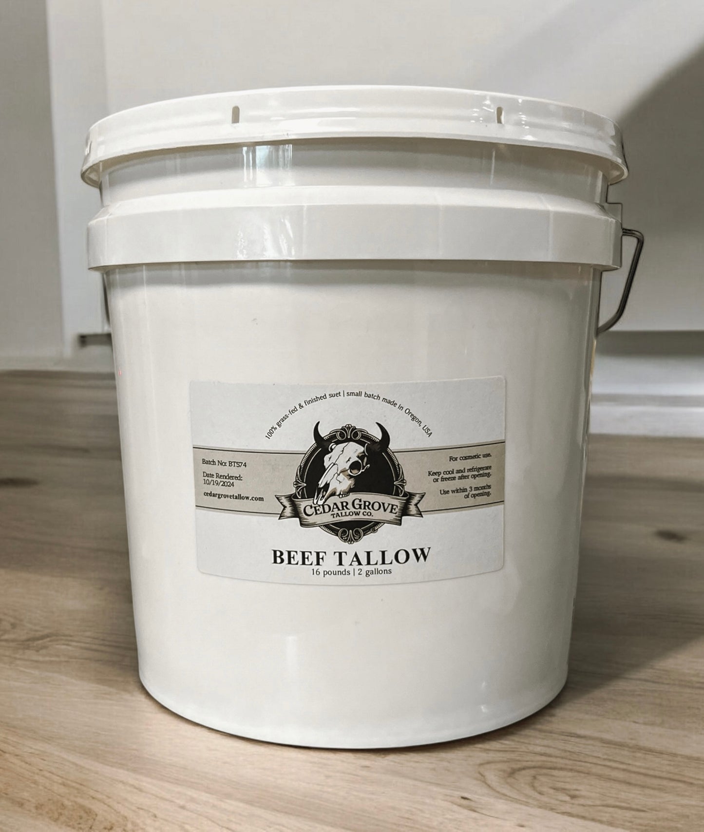 Grass-fed Tallow 16lb (2 gal) - Cedar Grove Tallow Co.