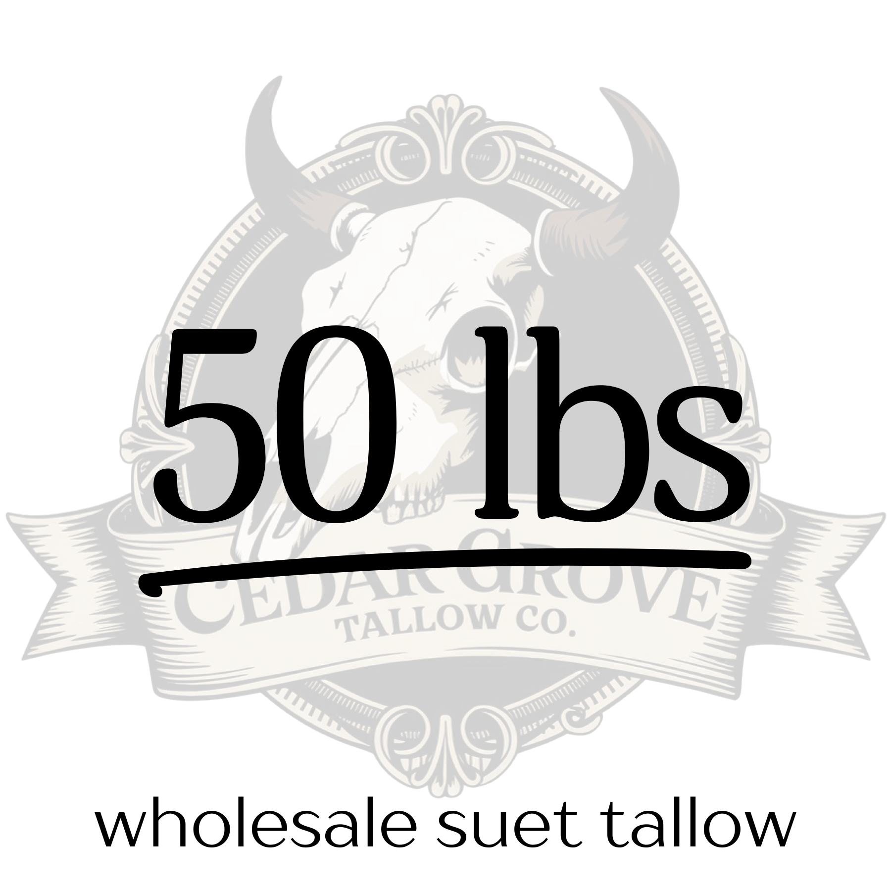 Grass-fed Tallow 50lb (6.25 gal) - Cedar Grove Tallow Co.