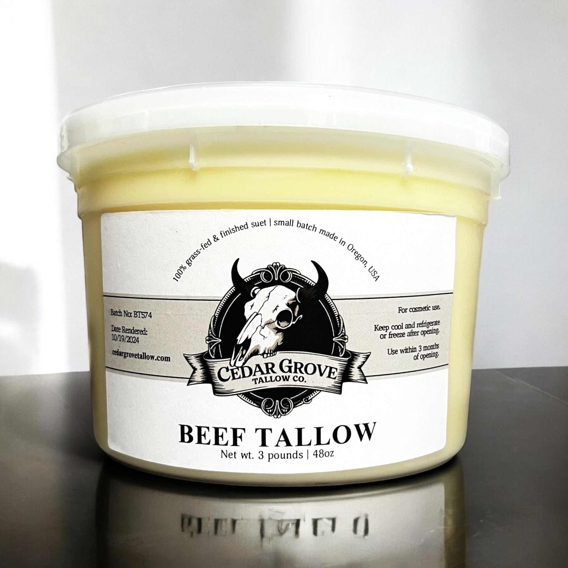 Grass-fed Tallow 3lb - Cedar Grove Tallow Co.